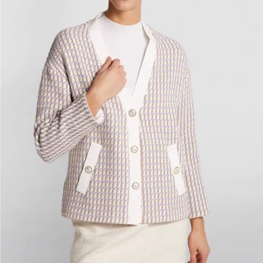 MAJE Tweet Purple Cardigan